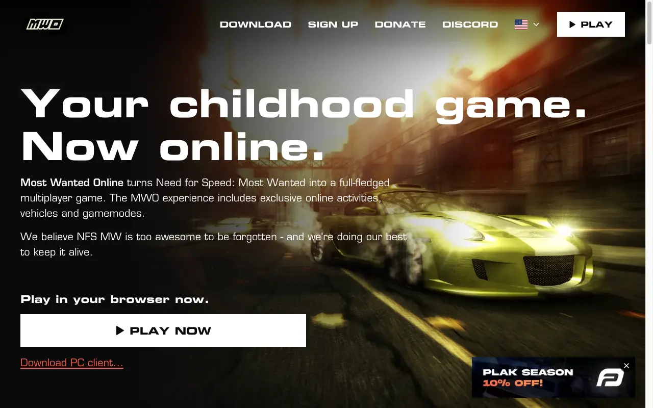 Most Wanted Online project homepage